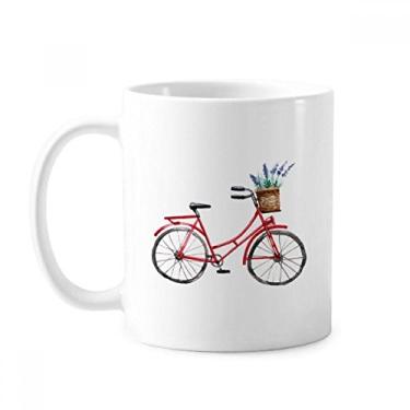 Imagem de Caneca de cerâmica aquarela com flor de lavanda cerâmica xícara de café porcelana