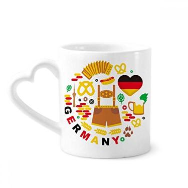 Imagem de Caneca de cultura de bandeira de marco da alfândega da Alemanha caneca de café cerâmica copo de coração de vidro