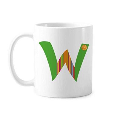 Imagem de W Alfabeto Laranja Frutas Padrão Bonito Caneca Cerâmica Café Porcelana Utensílios de Mesa