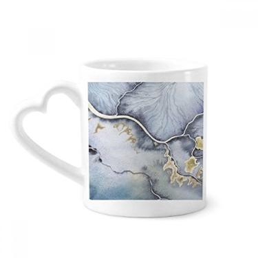 Imagem de Caneca abstrata aquarela de sombreamento de tinta café cerâmica copo de coração de vidro