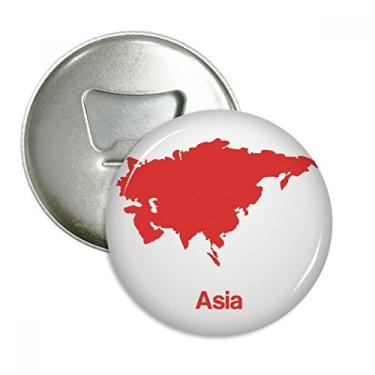 Imagem de Ilustração de mapa da Ásia vermelho abridor de garrafas ímã de geladeira emblema multifuncional