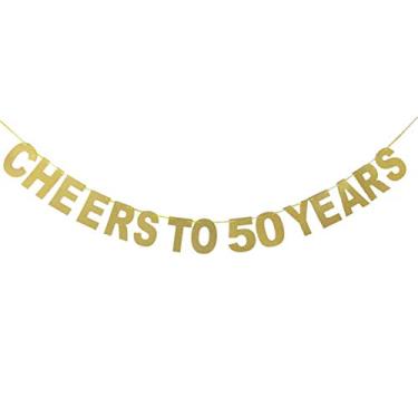 Imagem de aniversário, dourado brilhante com letras glitter, faixa feliz aniversário com flor CHEERS TO 10-90 ANOS, perfeito para festas aniversário, cerimônias, cozinha, quartos