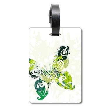 Imagem de Animal Green Butterfly Graffiti Maleta Etiqueta Etiqueta de Bagagem Cartão Pendurado Etiqueta Scutcheon, Multicolorido.