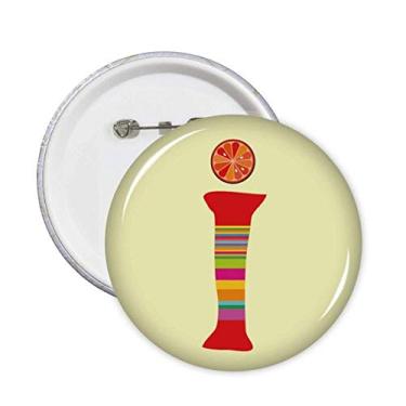 Imagem de I Alfabeto Laranja Frutas Bonito Padrão Alfinetes Emblema Botão Decoração Acessório 5 peças