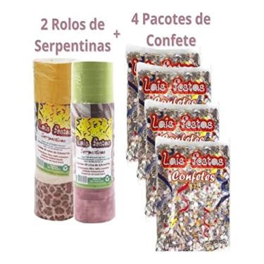 Imagem de Kit Carnaval 4 Confetes 120g + 2 Serpentinas (40 Rolinhos)