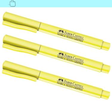 Imagem de Kit de 3 Canetas Marca Texto Amarela Faber Castell Grifpen