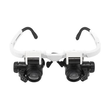 Imagem de Lupas de montagem na cabeça, suporte para as mãos, lupa 8 x 15 x 23 x com 2 luzes LED para trabalho próximo, lente dupla, lupa para reparo de relógios de joalheiro eletrônico