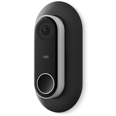 Imagem de elago Placa de parede compatível com Google Nest Hello Wall Plate (com fio) [preto] – Compatível com campainha Google Nest Hello Smart WiFi, use com cunha ajustável [patente registrada dos EUA]