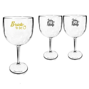 Imagem de 3 Taças Gin Acrilico 550ml Transparente Despedida de Solteira