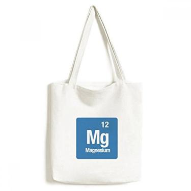 Imagem de Mg Bolsa de lona com elemento químico de magnésio bolsa de compras casual