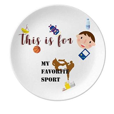 Imagem de Prato de porcelana Like Sports Fitness Balanced Taekwondo Jantar Redondo Prato Masculino