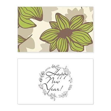 Imagem de Cartão de felicitações com mensagem de abençoar presente de flor verde marrom