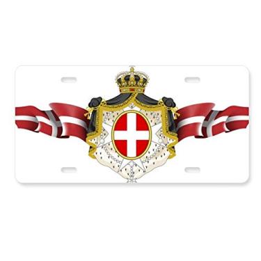 Imagem de DIYthinker Emblema nacional da Dinamarca, símbolo de país, placa de licença decoração de aço inoxidável para automóveis