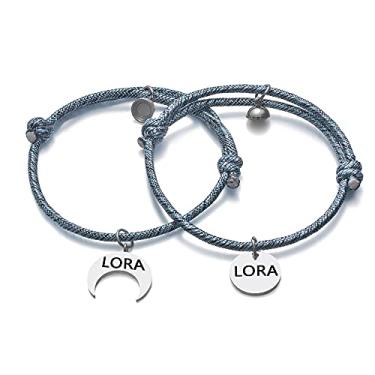 Imagem de 2 peças de pulseiras trançadas de corda de atração mútua com pingentes com sinos magnéticos, conjunto de pulseiras magnéticas para casais, namorado, namorada, melhores amigos