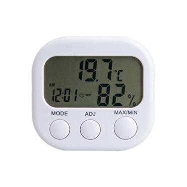 Imagem de 1 pc Digital High Precision Temperatura Termômetro Medidor De Umidade Barômetro Higrômetro Termômetro ( Branco ) Detector Industrial