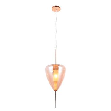 Imagem de Pendente Em Vidro Externo Champagne, Interno Branco Fosco, Com Metal/detalhes Na Cor Dourado, Com Soquete 1xg9, Com Potência Máxima De 40w, Medindo 25x67, 5cm New Line 110v