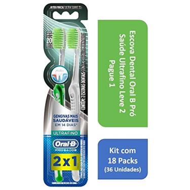 Imagem de Kit Escova Dental Oral B Pró Saúde Ultrafino L2p1 com 18 Packs