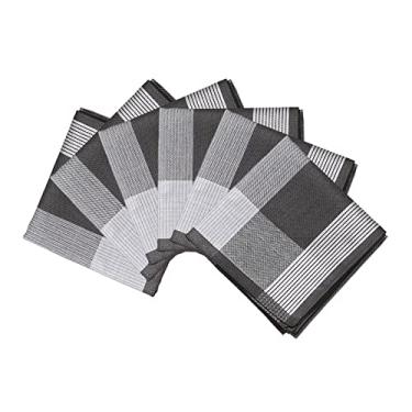 Imagem de Generic 6 pçs de pano lenços masculinos 43x43cm lenços de bolso de cores sortidas premium lenços quadrados para cavalheiros noivos homens terno de aniversário, cinzento