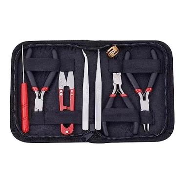 Imagem de Kit 8 Pcs Alicate Bijoux Pinça Bijuteria Jóias + Estojo