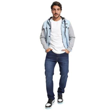 Imagem de Calça Jeans Reta Biotipo Azul Escuro Slim Fit Masculina