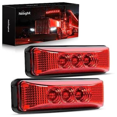 Imagem de Nilight - TL-32 2 peças 3,9 polegadas 3 LED caminhão reboque luz vermelha frontal traseira LED lateral luzes indicadoras de folga luz de rocha impermeável superfície selada montada