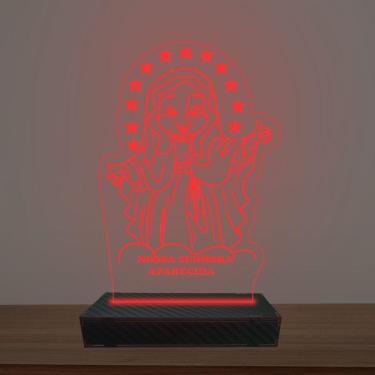 Imagem de Luminária Led 3d Nossa Senhora Aparecida Abajur Luxo