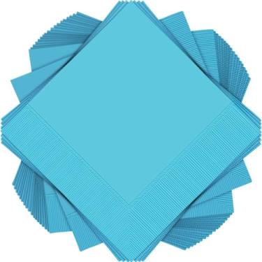 Imagem de Guardanapos elegantes Caribbean de 2 camadas - 12,7 cm x 12,7 cm (pacote com 40) - Durável e absorvente - Perfeito para festas, entretenimento e muito mais