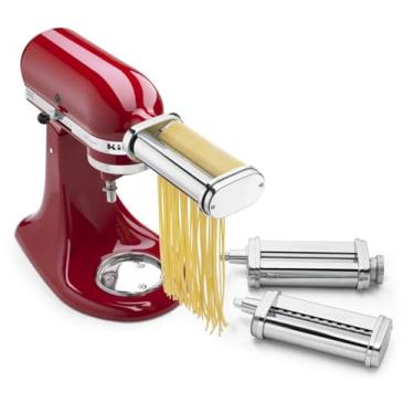 Imagem de KitchenAid Conjunto de 3 peças de rolo e cortador de massa, prata