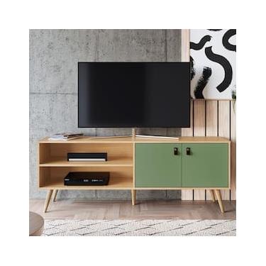 Imagem de Rack Genialflex Amber com 2 Portas, 160 cm de Largura, Ideal para TV de até 60"