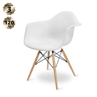Imagem de Cadeira Eames Com Braço Arm Eiffel Wood - Branca - Armazem
