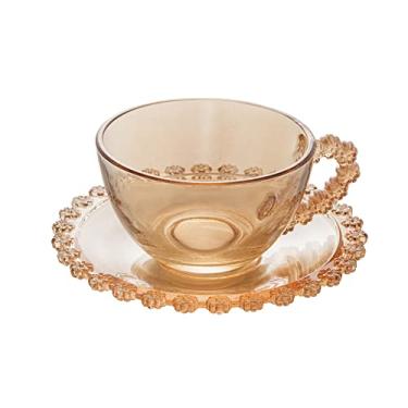 Imagem de Wolff CJ 4 XÍCARAS CHÁ CRISTAL C/PIRES DAISY 170ml ÂMBAR