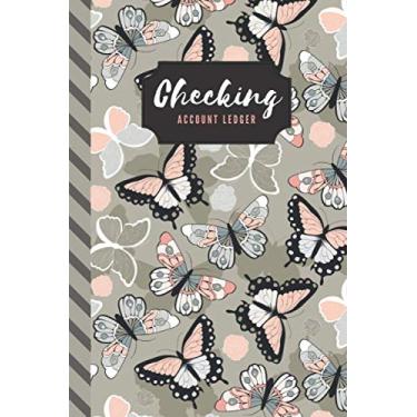 Imagem de Checking Account Ledger: Peach Black White Butterfly Pattern on Tan / Small Check Register for Personal Checkbook / 2,400+ Entries / Spending - ... Notebook / Cute Gift For Organized Person