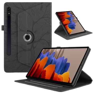 Imagem de Capa para tablet Compatível com Samsung Galaxy Tab S9 Plus 12,4 polegadas 2023 X810/X816B/X818U Capa para tablet Suporte giratório de 360 ​​graus Capa para tablet dobrável Árvore da vida em relevo Est