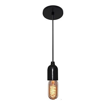 Imagem de Lustre Pendente Lustre Luminária Suporte para Lâmpada não Inclusa, Vivare Iluminação, Pendente4149 PRL, Preto, Pequeno