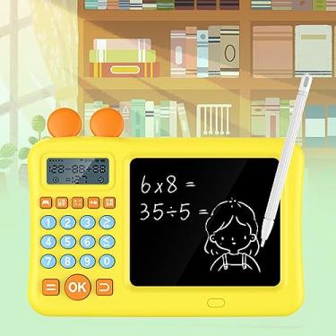 Imagem de Calculadora digital com WordPad imagens de educação precoce calculadora inteligente algoritmo infantil uso doméstico tablet de escrita (amarelo)