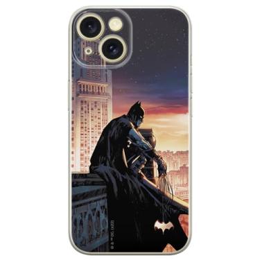 Imagem de ERT GROUP Capa de celular para iPhone 15 Plus original e oficialmente licenciada DC padrão Batman 060 perfeitamente adaptada à forma do celular, capa feita de TPU