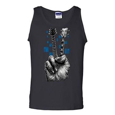 Imagem de Tee Hunt Camiseta regata Don't Fret Guitar Rock & Roll Musician Peace Sign Music sem mangas, Preto, XG