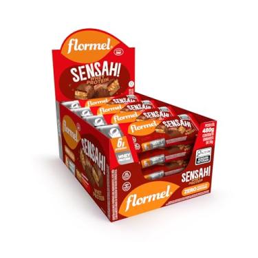 Imagem de Chocolate SENSAH Com Whey FLORMEL Caixa com 16 Unidades