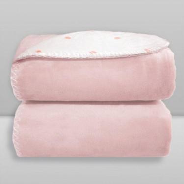 Imagem de Manta Dupla Face Poá Rosa Bebê - Laço Bebê