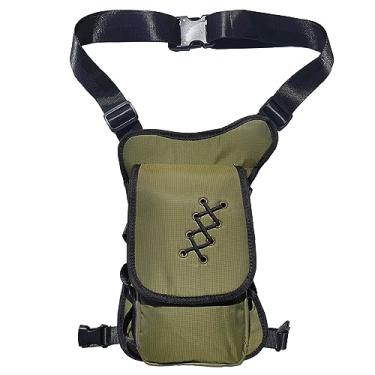 Imagem de Mochila de coxa, bolsa de perna Larswon Bolsa de coxa bolsa de cintura tática bolsa de motocicleta impermeável, D - Verde, Medium, Bolsa de perna