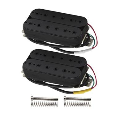 Imagem de FLEOR Captador de Pescoço e Ponte de Guitarra Elétrica Alnico 5 Preto Bobina Dupla Humbucker Pickup