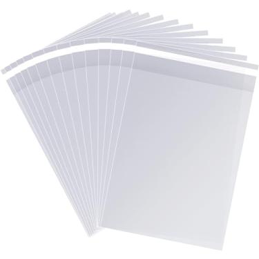 Imagem de MORIDA Sacos de celofane transparentes, 200 peças, 12,7 x 28 cm, autoadesivos, guloseimas de plástico resseláveis, lembrancinhas de plástico para lanches, biscoitos, embalagem de presente