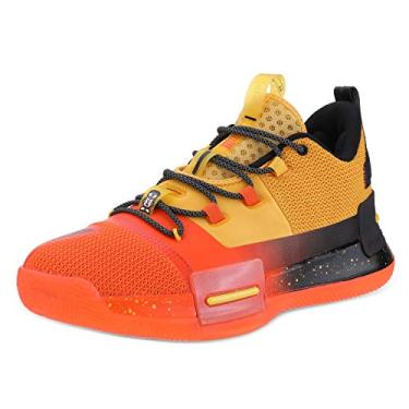 Imagem de PEAK Tênis masculino Flash de basquete Underground Taichi com amortecimento adaptável antiderrapante para corrida, caminhada, fitness, Laranja e amarelo, 42