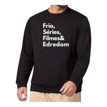 Imagem de Blusa Moletom Gola Frase Frio Séries Filmes Edredom