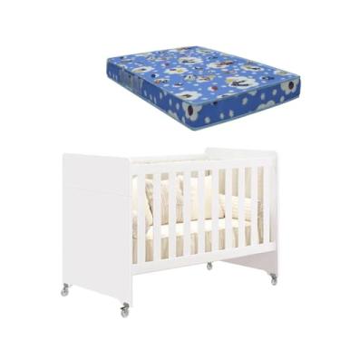 Imagem de Berço Americano Evolution Multifuncional 4 em 1 Branco Fosco com Colchão - Reller