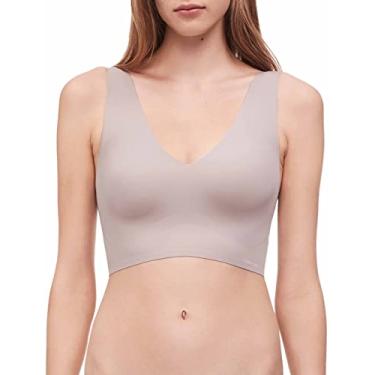 Imagem de Calvin Klein Sutiã feminino Invisibles confortável sem costura levemente forrado com gola V, Josephine, PP