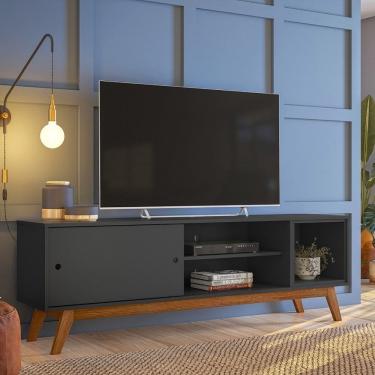 Imagem de Rack Retro Malibu 50 Até 60 Polegadas 1 Porta Preto - Olivar Móveis