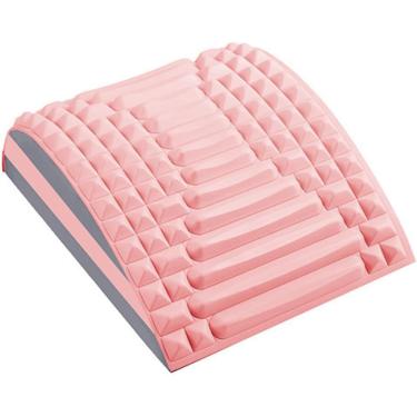 Imagem de Almofada de apoio lombar EVA cor sólida correção da coluna lombar Almofada AB Massagem Almofada portátil para abdominais adequada para hérnia de disco Escoliose ciática, rosa