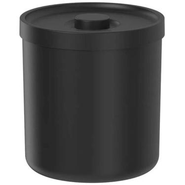 Imagem de Lixeira de Banheiro 6 litros Preta Bold Ou Pia de Cozinha Escritório Pequena Plástico