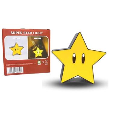 Imagem de Estrela Luminaria Musical Super Mario Efeitos Sonoros Do Jogo Lâmpada De Cabeceira Infantil Presente